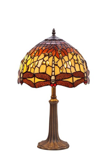 Tiffany Table Lamp Series Belle Amber Diameter 30cm Tiffan and Light