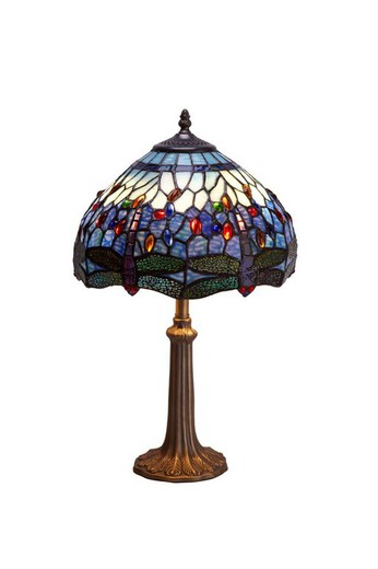 Lámpara De Sobremesa Tiffany Serie Belle Epoque Diámetro 30cm Tiffan y Luz