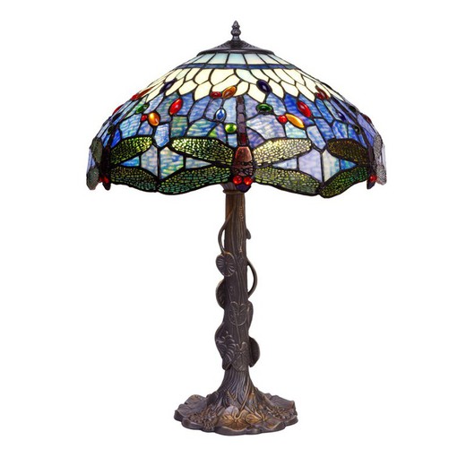 Lámpara De Sobremesa Tiffany Serie Belle Epoque Diámetro 54cm Tiffan y Luz