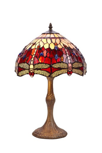 Lampada da Tavolo Tiffany Serie Belle Rouge Dia.30cm Tiffany e Luce