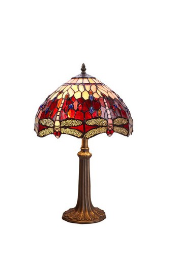 Lámpara De Sobremesa Tiffany Serie Belle Rouge Diámetro 30cm Tiffan y Luz
