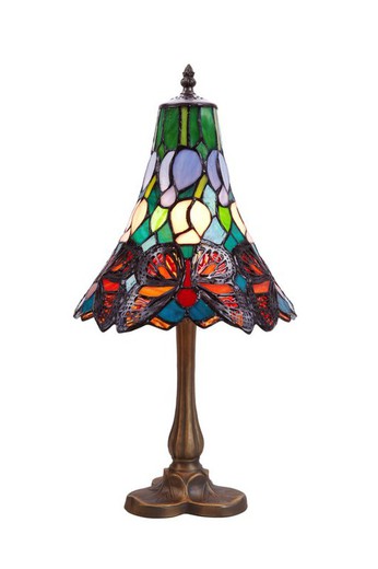 Lampada da Tavolo Tiffany Serie Farfalla Diametro 25cm Tiffany e Luce