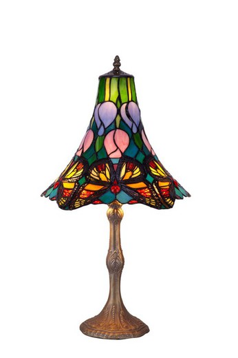 Lámpara De Sobremesa Tiffany Serie Butterfly Diámetro 35cm Tiffan y Luz