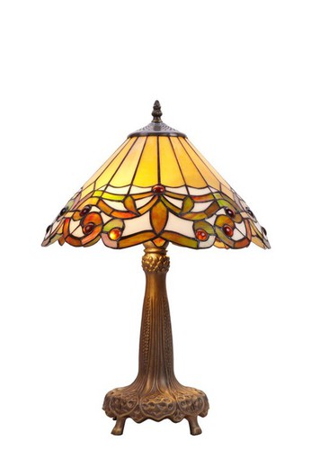 Lampada da Tavolo Tiffany Serie Compact Diametro 35cm Tiffany e Luce