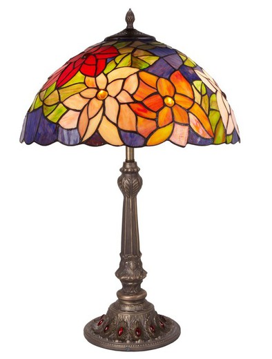 Lampada da Tavolo Tiffany Serie Guell Diametro 40cm Tiffany e Luce