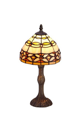 Lampada da Tavolo Tiffany Serie Avorio Diametro 20cm Tiffany e Luce