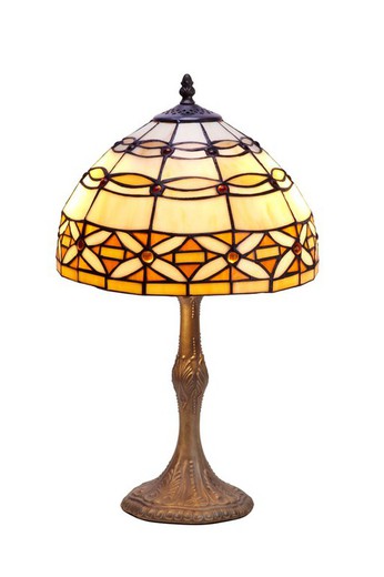Lámpara De Sobremesa Tiffany Serie Marfil Diámetro 30cm Tiffan y Luz