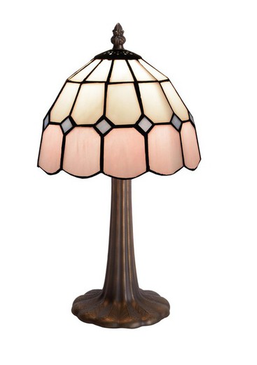 Lampada da Tavolo Tiffany Serie Rosa Diametro 20cm Tiffany e Luce