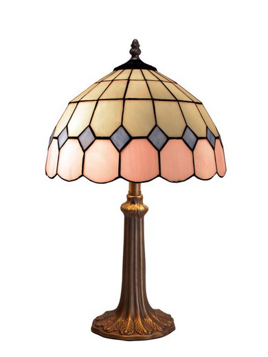 Lámpara De Sobremesa Tiffany Serie Pink Diámetro 30cm Tiffan y Luz