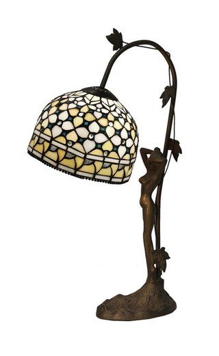 Lámpara De Sobremesa Tiffany Serie Queen Diámetro 20cm Tiffan y Luz