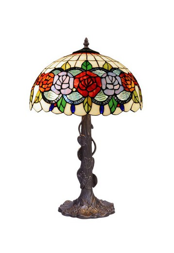Lampe à Poser Tiffany Série Rosy Diamètre 40cm Tiffan et Lumière