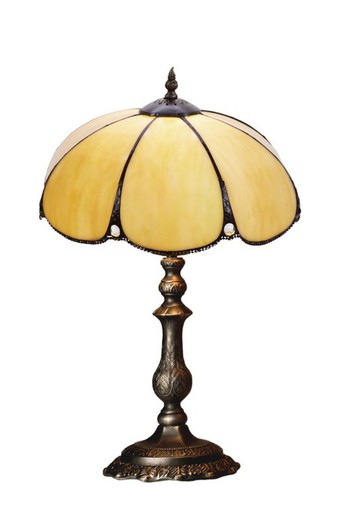 Lámpara De Sobremesa Tiffany Serie Virginia Diámetro 30cm Tiffan y Luz