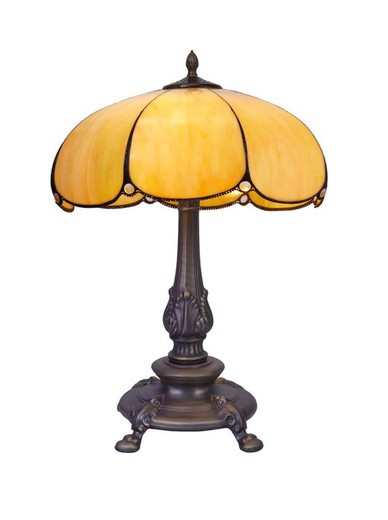 Lámpara De Sobremesa Tiffany Serie Virginia Diámetro 45cm Tiffan y Luz