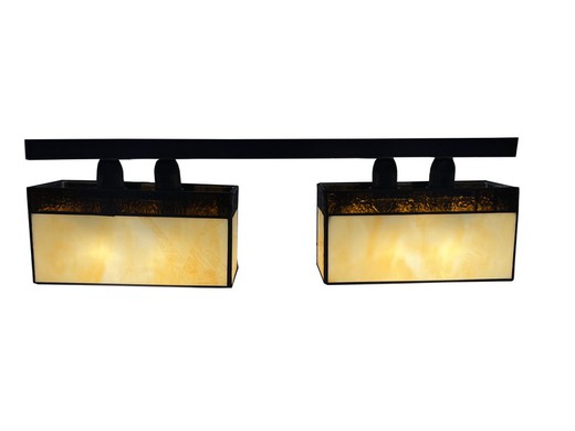 Lámpara de techo menor Tiffany con 2 pantallas Serie Aedos