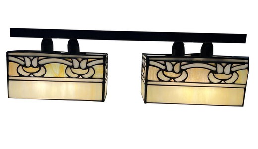 Lámpara de techo menor Tiffany con 2 pantallas Serie Atenea