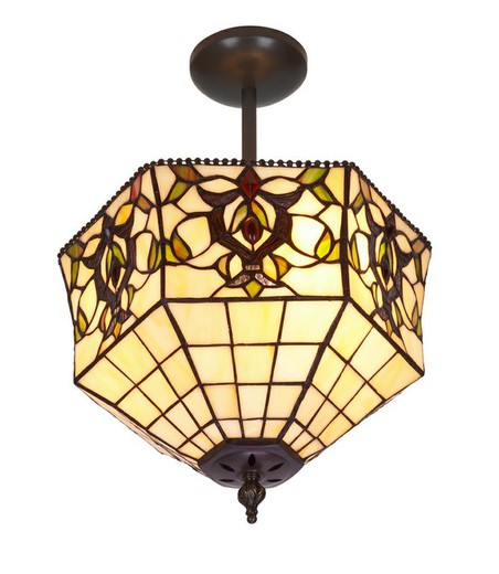 Low Ceiling Tiffany Series Hexa diameter 30cm Tiffan and Light