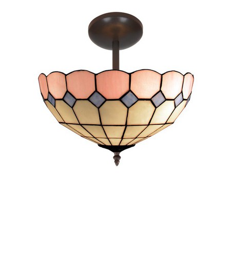 Low ceiling lamp Tiffany Series Pink diameter 32cm Tiffan and Light