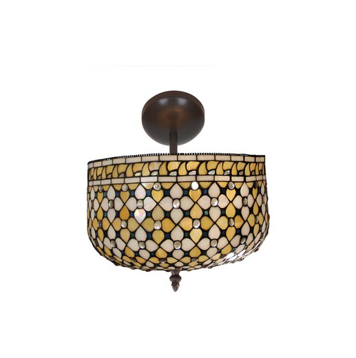 Lâmpada de teto baixo Tiffany Series Queen diâmetro 30cm por Tiffan e luz