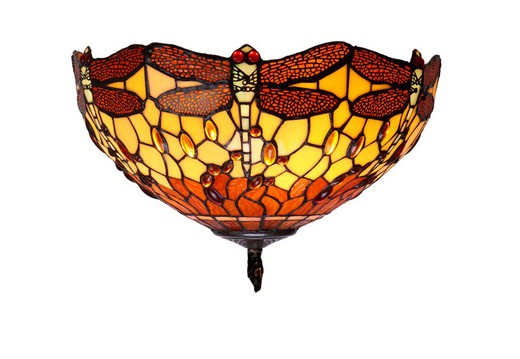 Plafoniera Tiffany Serie Belle Amber diametro 40cm