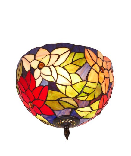 Lampada da soffitto Tiffany Serie Güell diametro 30cm Tiffany e Luce