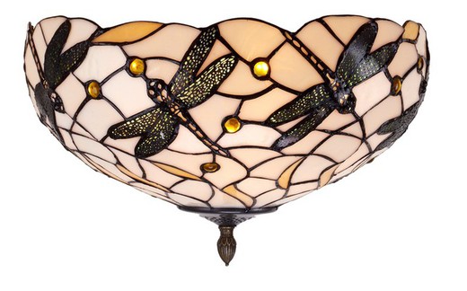 Lâmpada de teto Tiffany Série Pedrera diâmetro 45cm Tiffan e Light