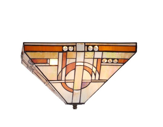 Lâmpada de teto Tiffany Série Picasso Lateral 30x30cm Tiffan e Light