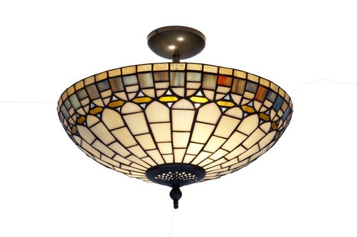 Lampada da Soffitto Tiffany Serie Quarz d.40cm Tiffan e luce