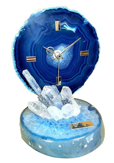 Blue agate watch on small agate base