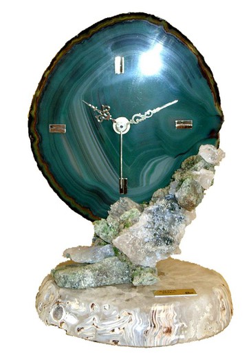 Relógio ágata verde em base ágata média
