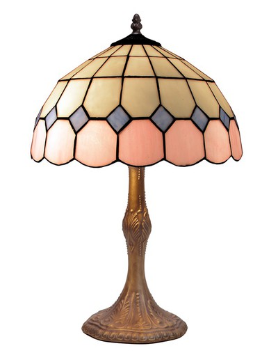 Lampe de table base Foma avec abat-jour Tiffany diamètre 20cm