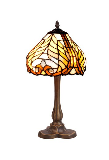 Lampada da tavolo Foma con paralume Tiffany Serie Dalí diametro 20cm
