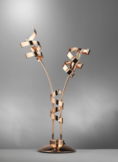 Série de lâmpadas de mesa de cobre brilhante Zoe Onli 2 luzes
