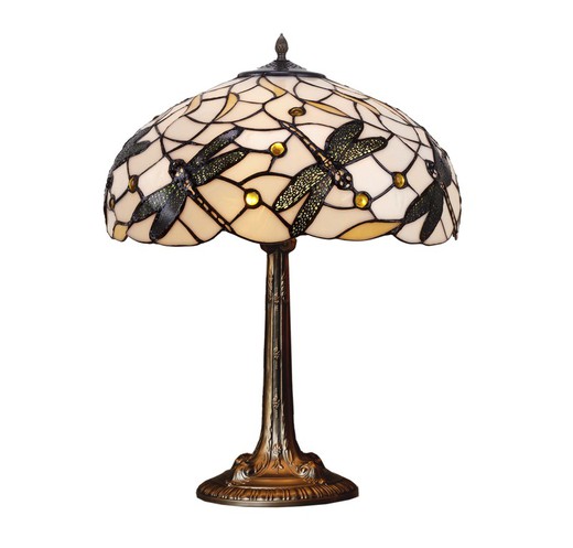 Lampada da tavolo grande con base a forma tiffany diametro 45cm Serie Pedrera