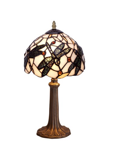 Piccola lampada da tavolo Tiffany forma base diametro 20cm Serie Pedrera