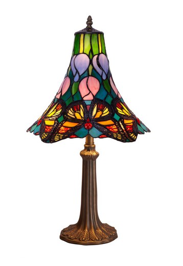 Lampe à poser Tiffany diamètre 25cm Série Papillon