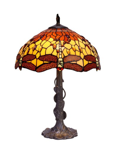 Lampada da Tavolo Tiffany Serie Belle Amber diametro 40cm