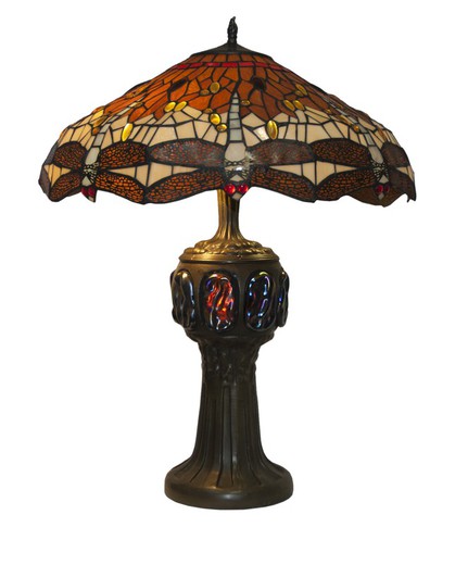 Tiffany Table Lamp Series Belle Amber diameter 54cm