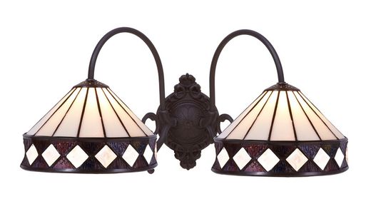 Aplique de pared con 2 brazos Tiffany Serie Ilumina Tiffan y luz