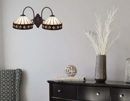 Wall light with 2 arms Tiffany Ilumina Series Tiffan and light