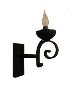 Wandleuchte aus schwarzem Schmiedeeisen