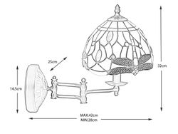 Tiffany Güell series mobile wall lamp diameter 20cm