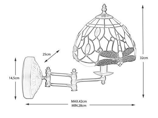 Tiffany Series Hexa mobile Applikation, Durchmesser 20 cm
