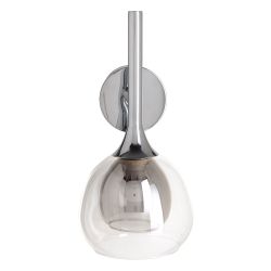 Grey metal and glass wall light, 19 x 19 x 30 cm