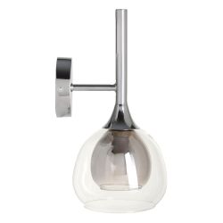 Grey metal and glass wall light, 19 x 19 x 30 cm