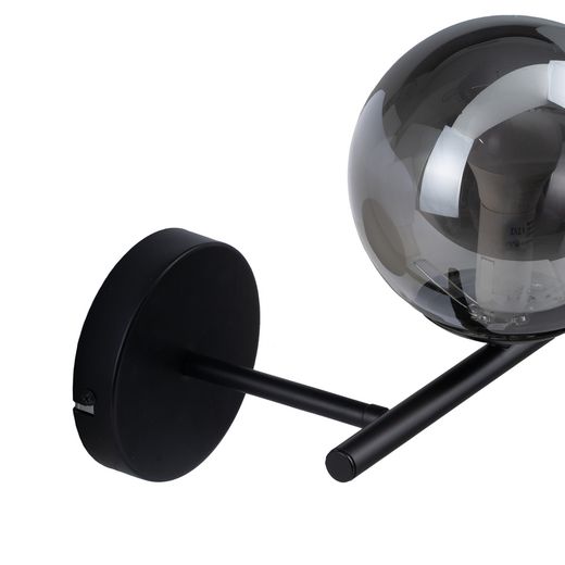 Black metal-crystal wall light 27.50 x 20 x 20 cm