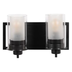Black metal / glass wall light 36 x 17 x 21 cm