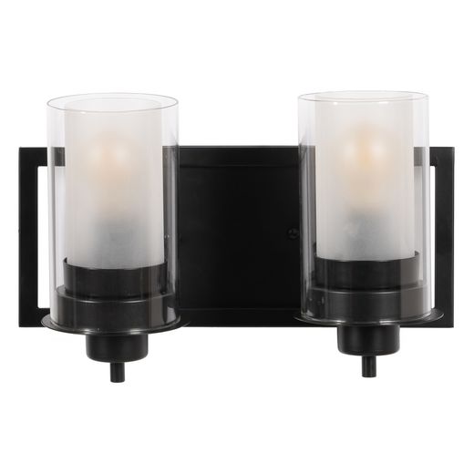 Black metal / glass wall light 36 x 17 x 21 cm