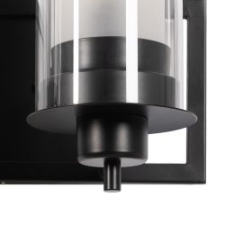 Black metal / glass wall light 36 x 17 x 21 cm