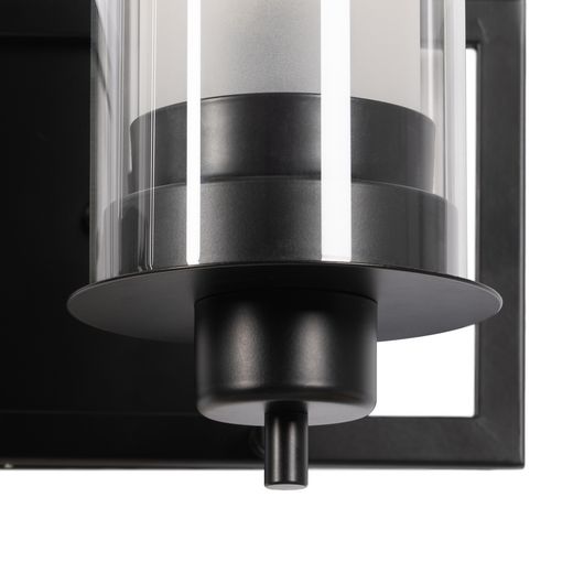 Black metal / glass wall light 36 x 17 x 21 cm