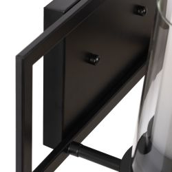 Black metal / glass wall light 36 x 17 x 21 cm
